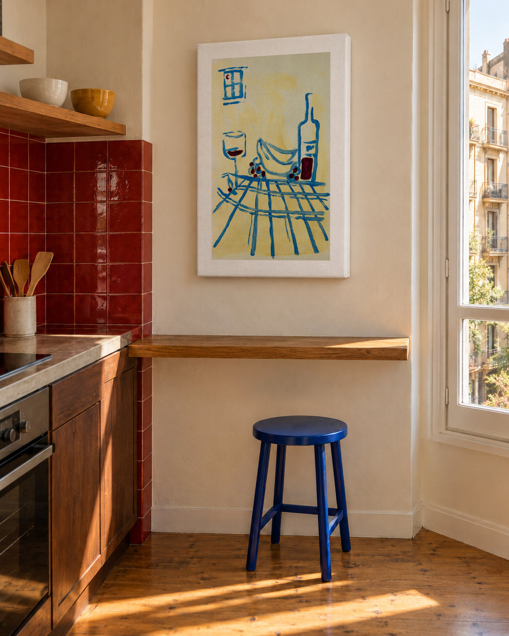 That night - Unframed canvas in an interior