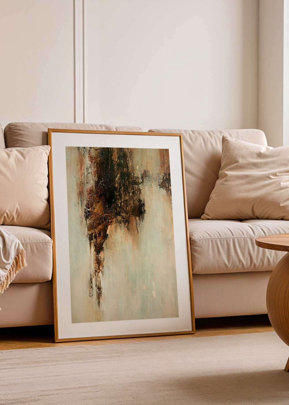 Cuadro abstracto textura terrosa vertical – Product2