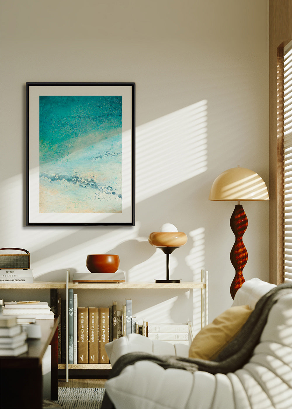 Cuadro abstracto en tonos turquesa – Canvas2