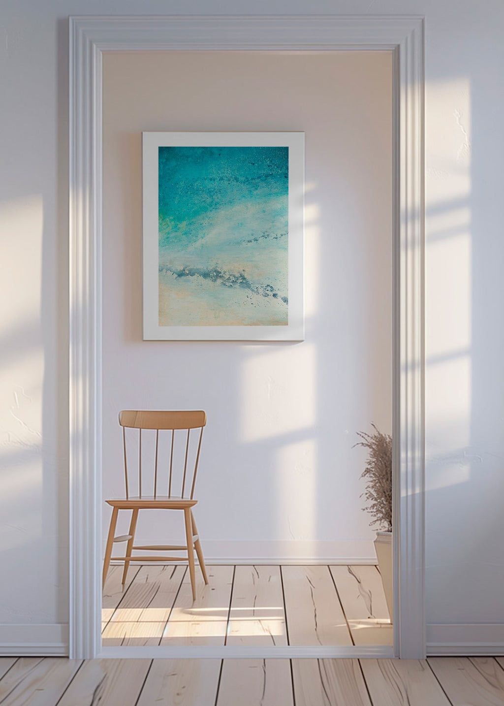 Cuadro abstracto en tonos turquesa – Canvas