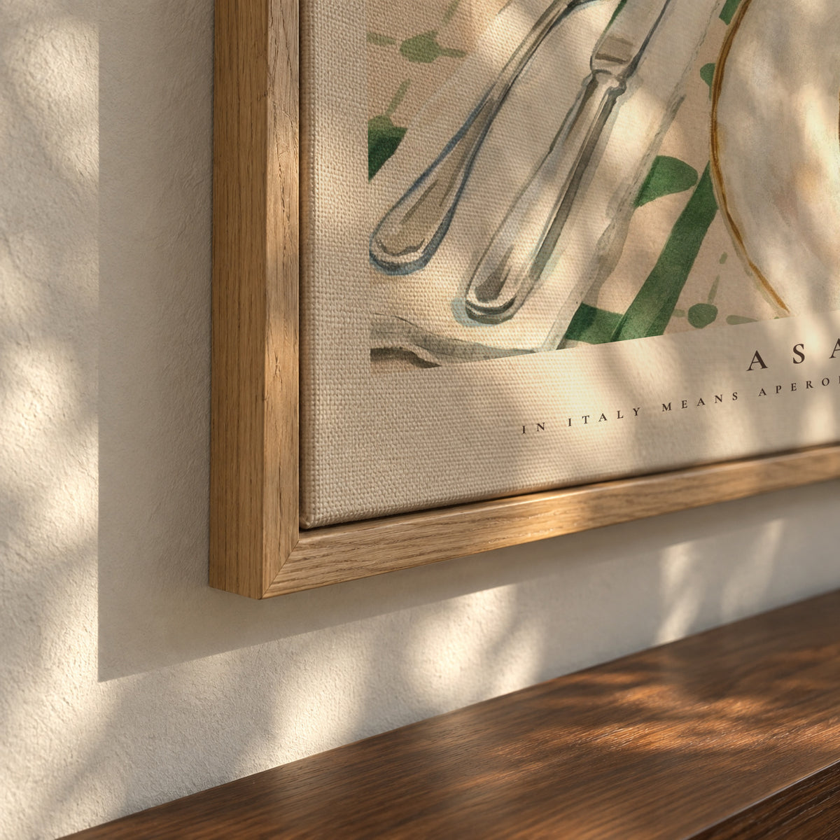 ASAP: Aperol Spritz And Pasta - Framed canvas detail