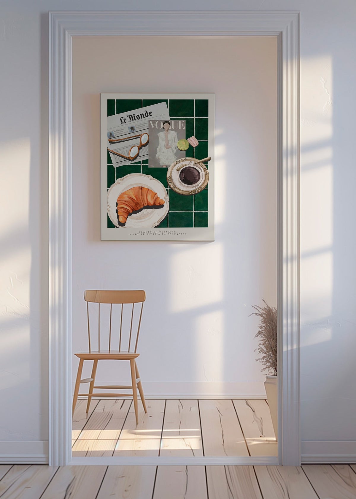 Cuadro de cocina con croissant y café – Canvas