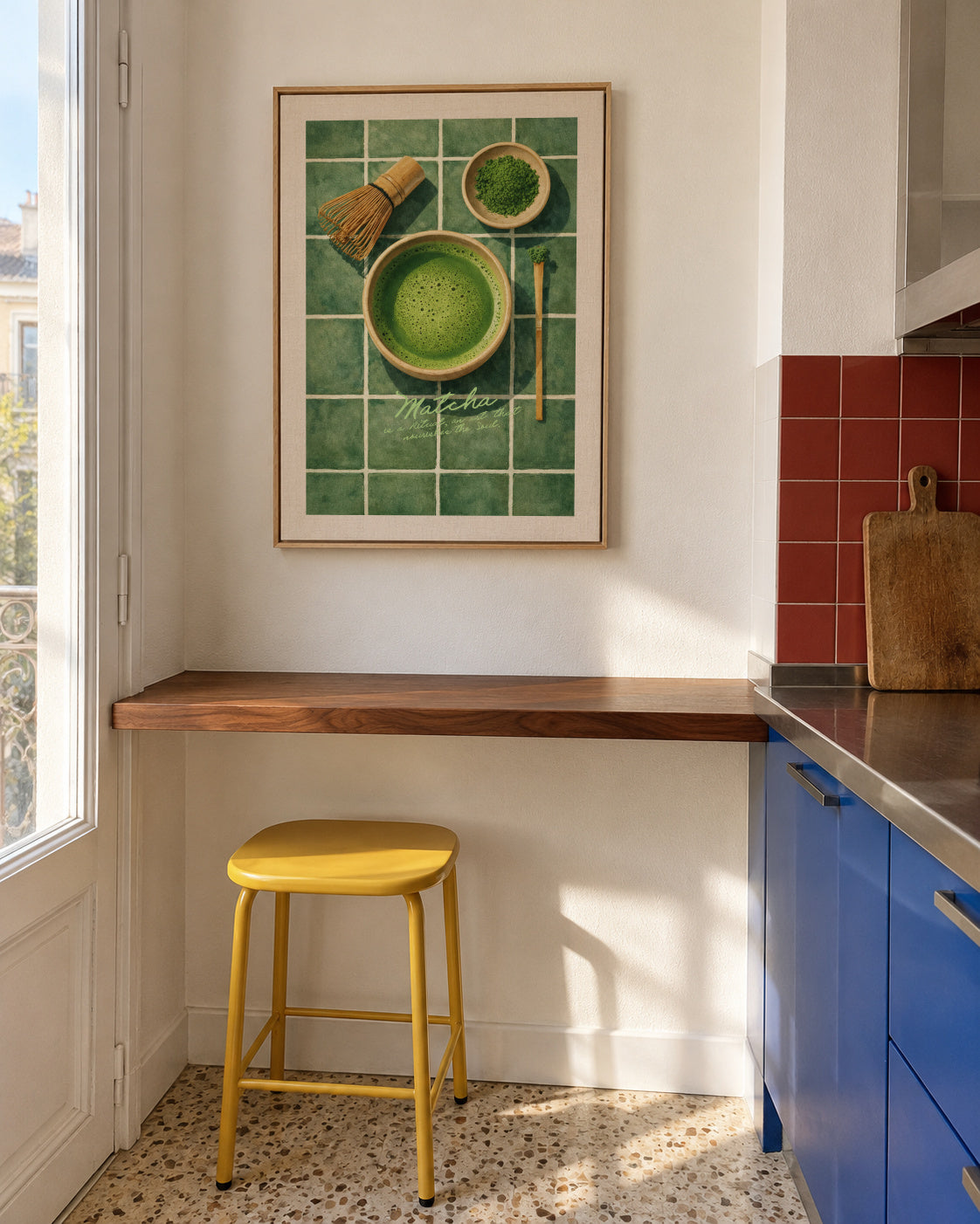 Matcha: the art that nourishes the soul - Framed canvas in an interior