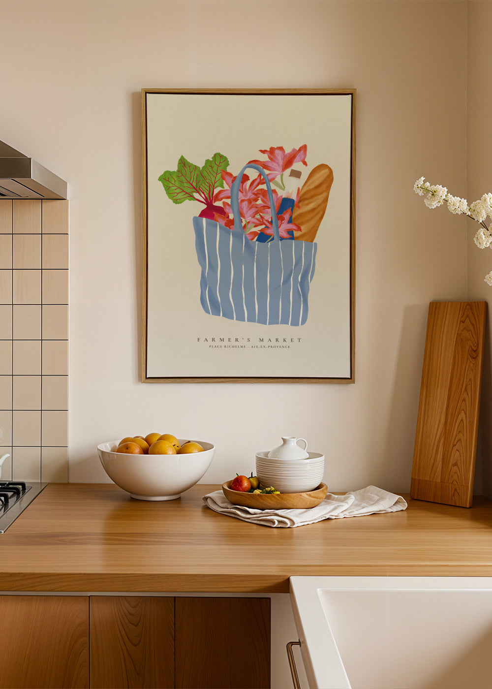 Le Marché - Framed canvas in an interior