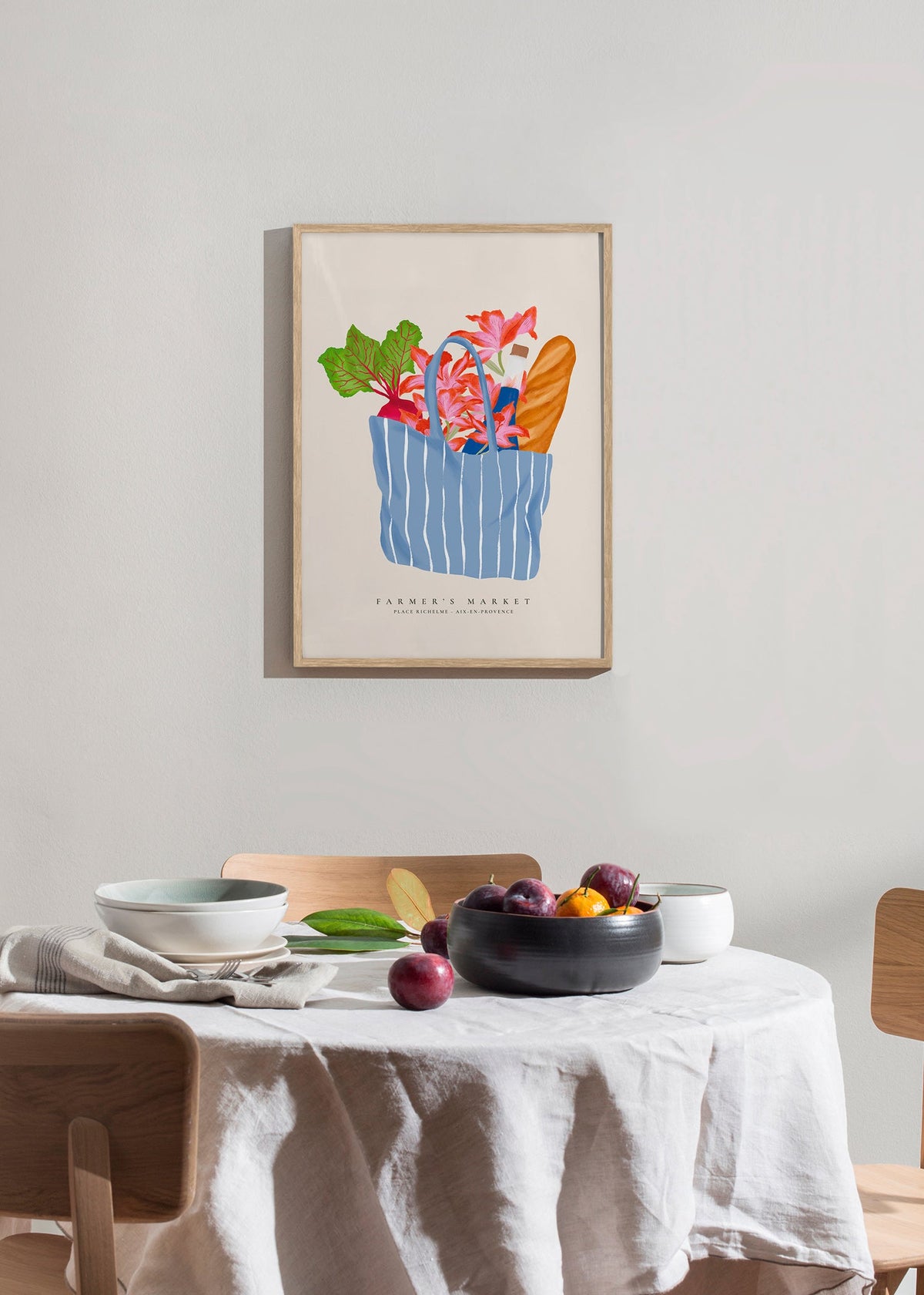 Cuadro de cocina con bolsa de mercado ilustrada – Product2