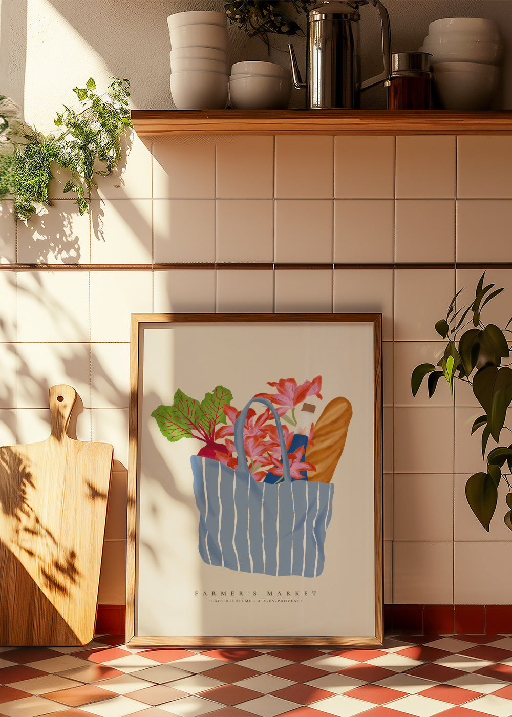 Le Marché - Framed poster in an interior