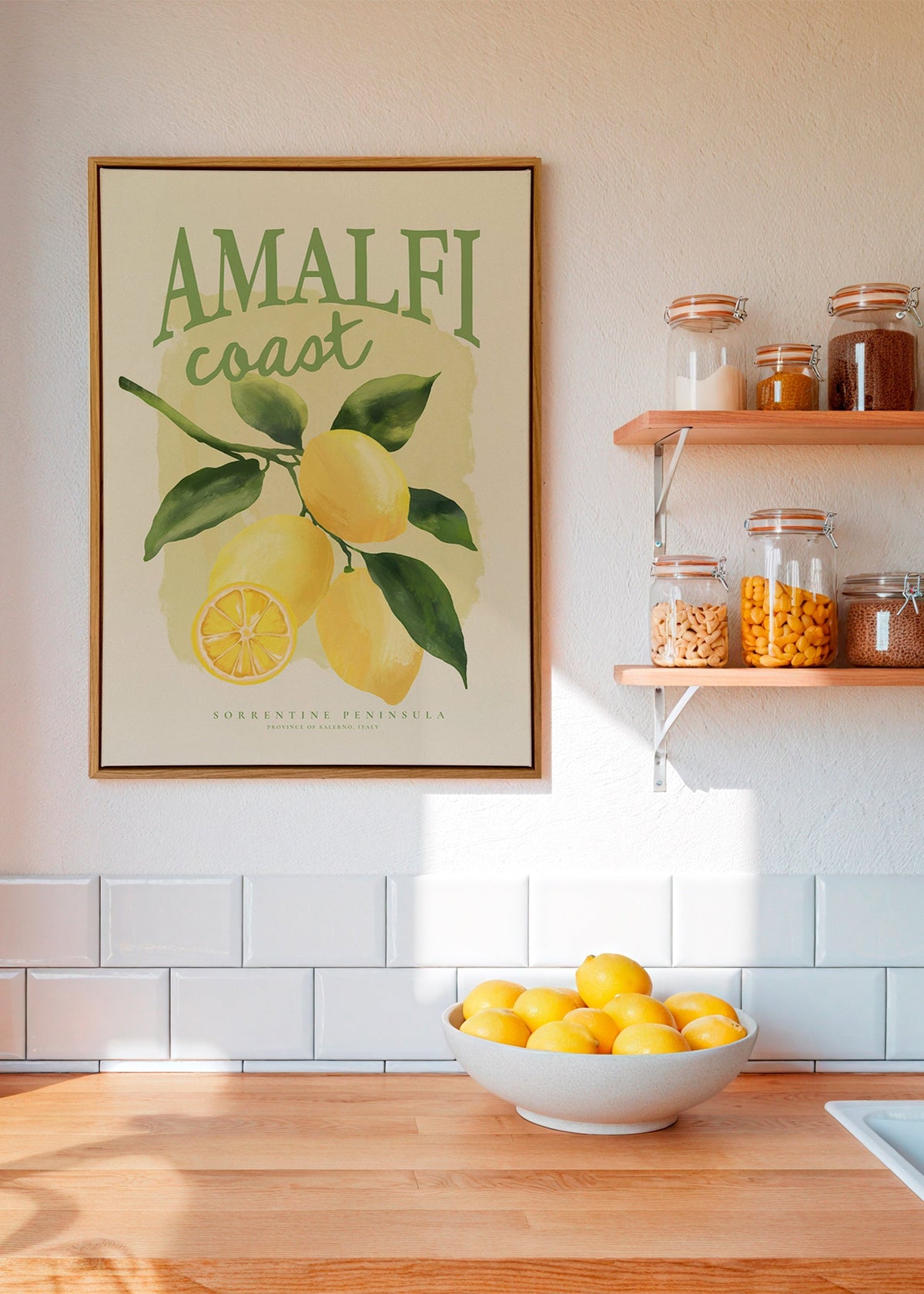 Lámina botánica Amalfi con limones – Canvas2