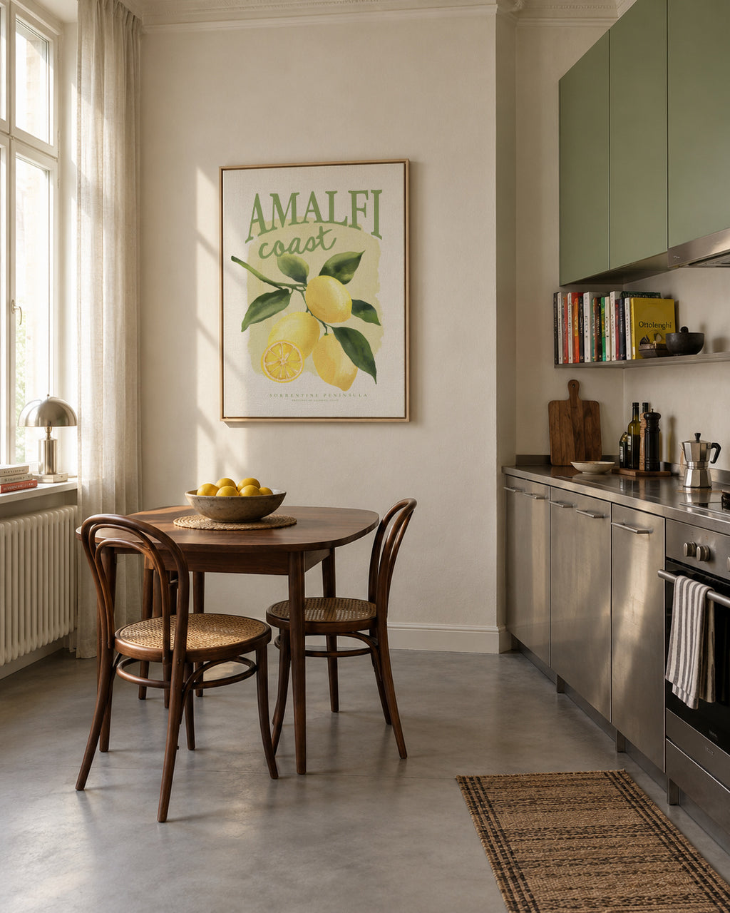 Amalfi Coast - Framed canvas in an interior