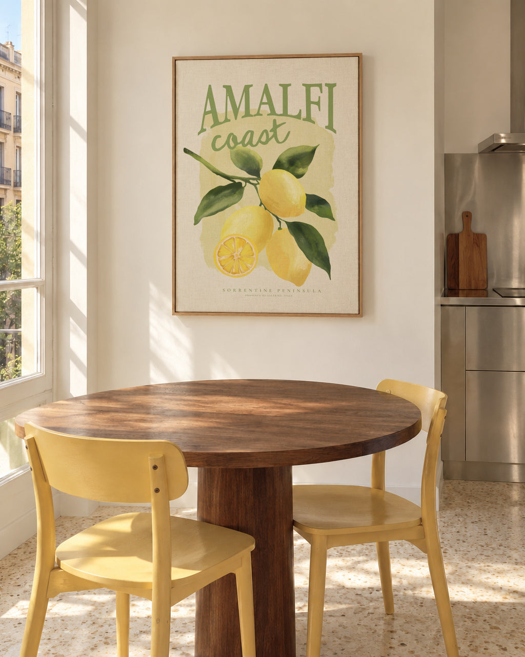 Amalfi Coast - Framed canvas in an interior