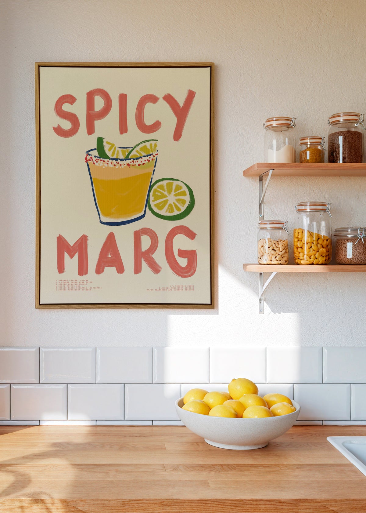 Spicy Marg - Framed canvas in an interior