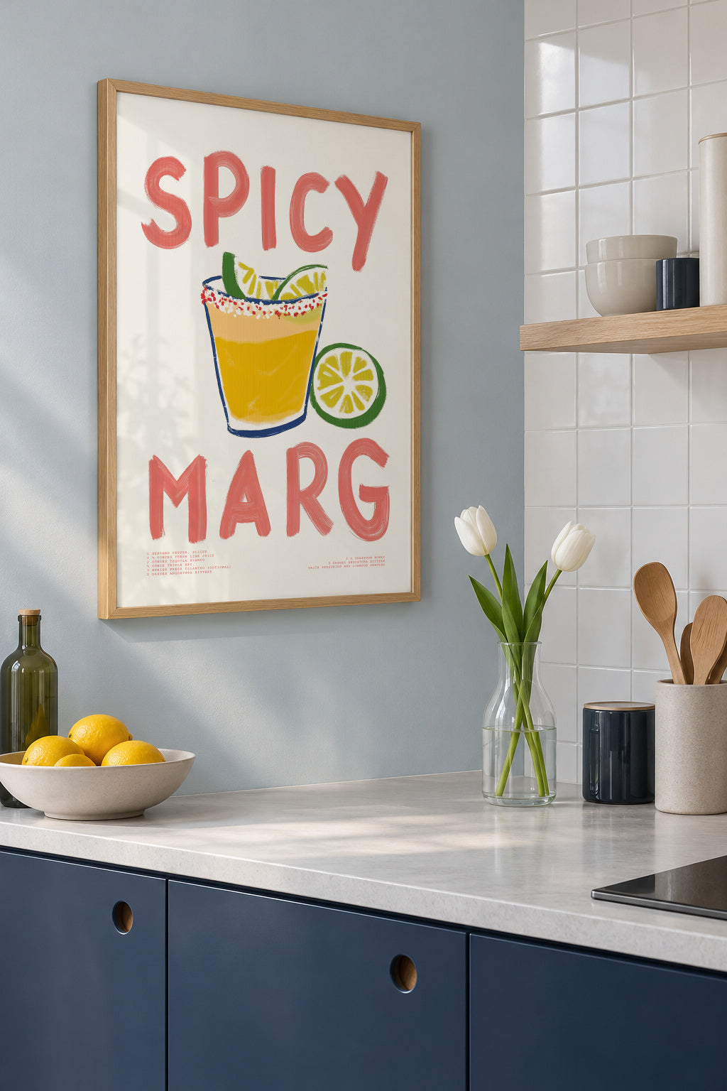 Spicy Marg - Framed poster in an interior