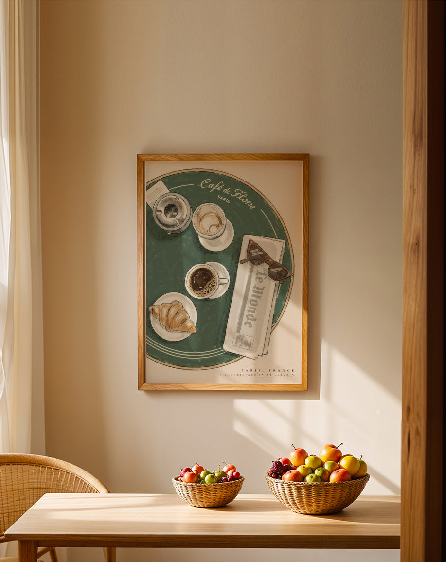 Café de Flore, Paris - Framed poster in an interior