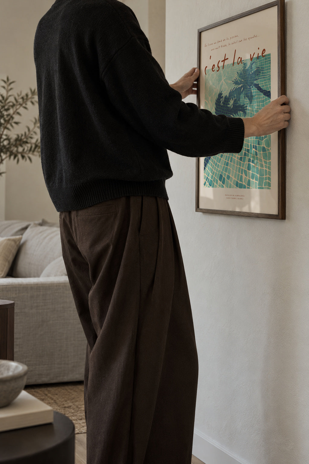 Poolside Reverie - Framed poster in an interior