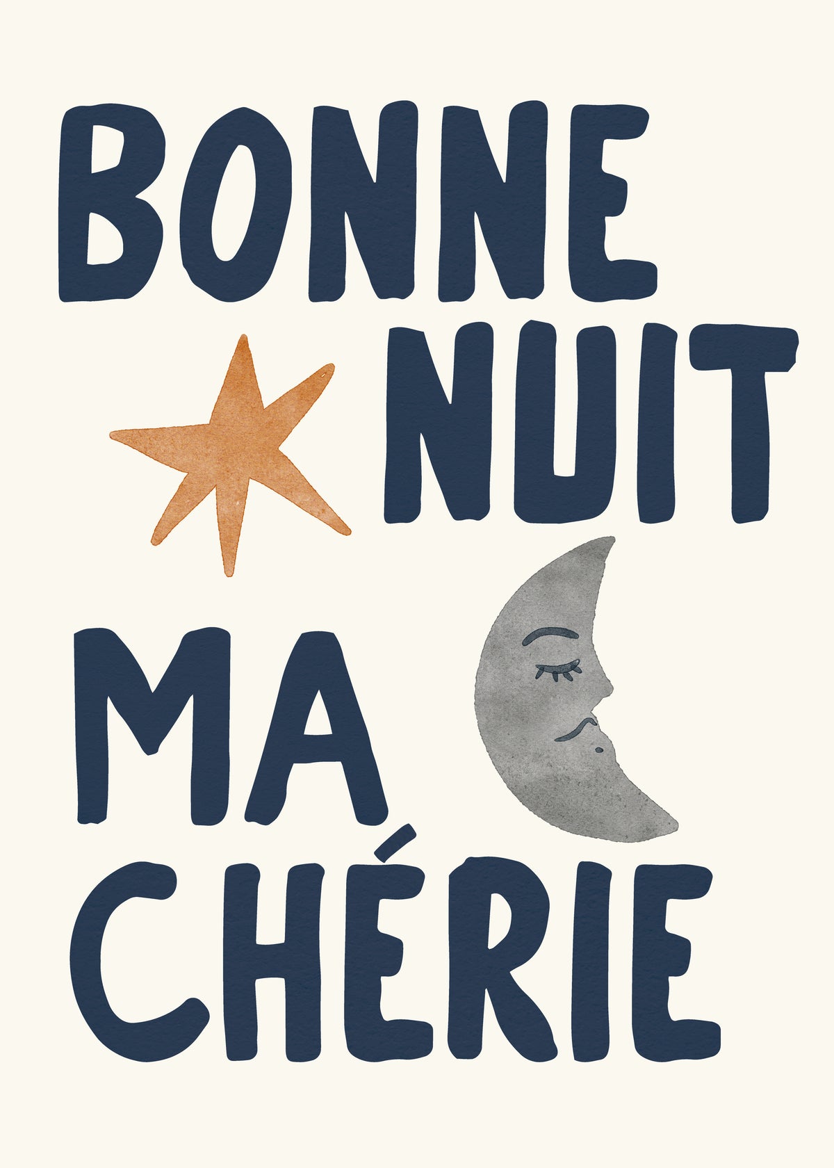 Bonne Nuit Ma Chérie - Unframed art print