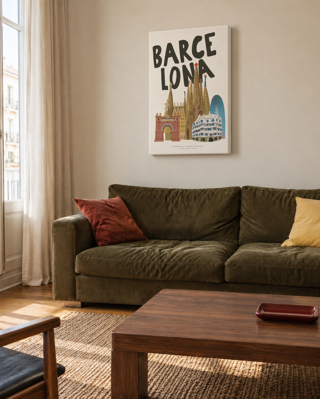 Barcelona Soul - Unframed canvas in an interior