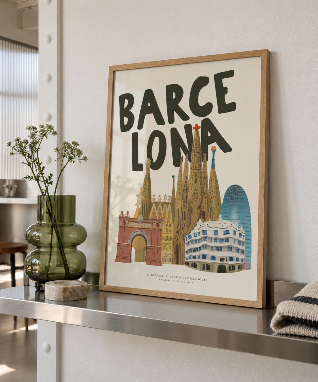Barcelona Soul - Framed poster in an interior