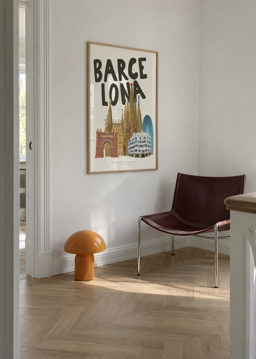 Barcelona Soul - Framed poster in an interior
