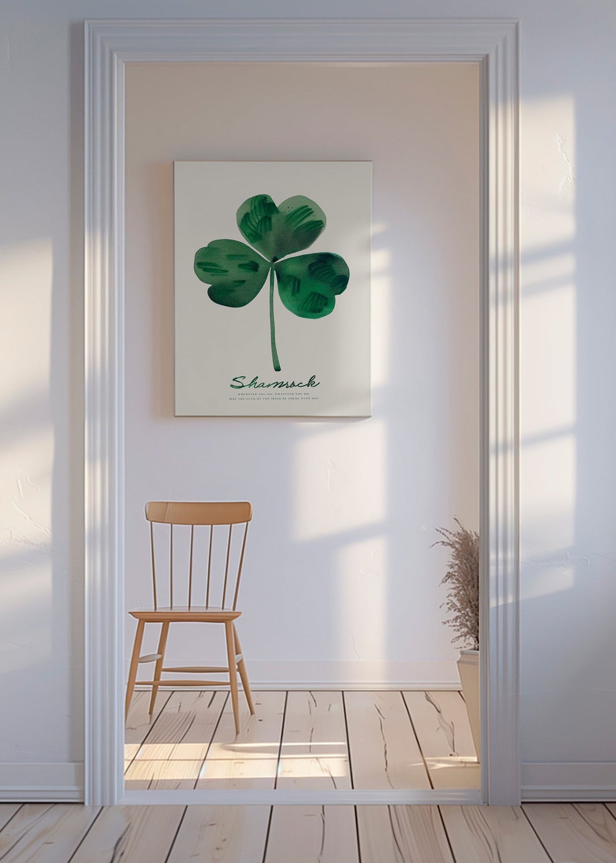 Lámina botánica Shamrock trébol en acuarela – Canvas