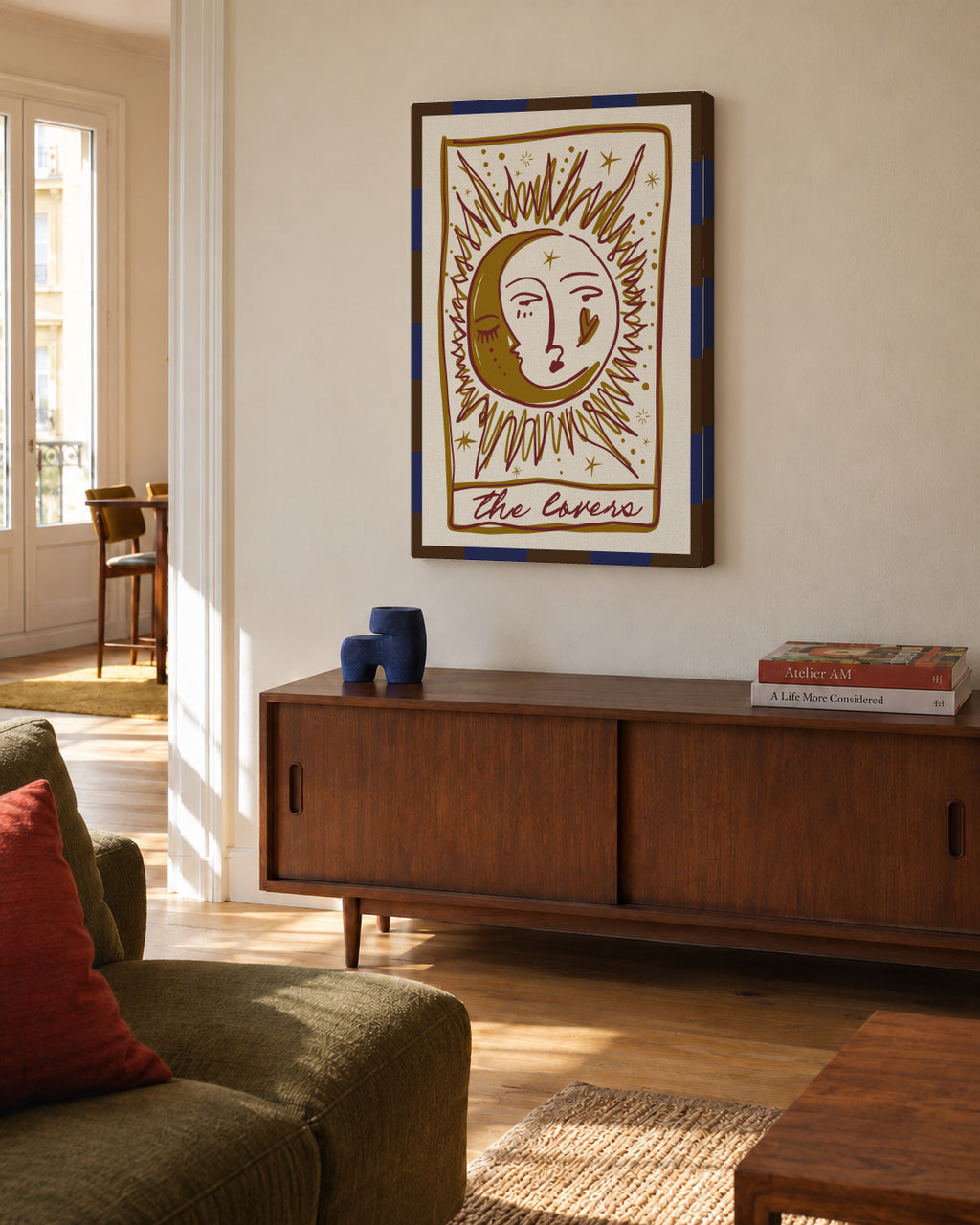 The Lovers - Unframed canvas in an interior
