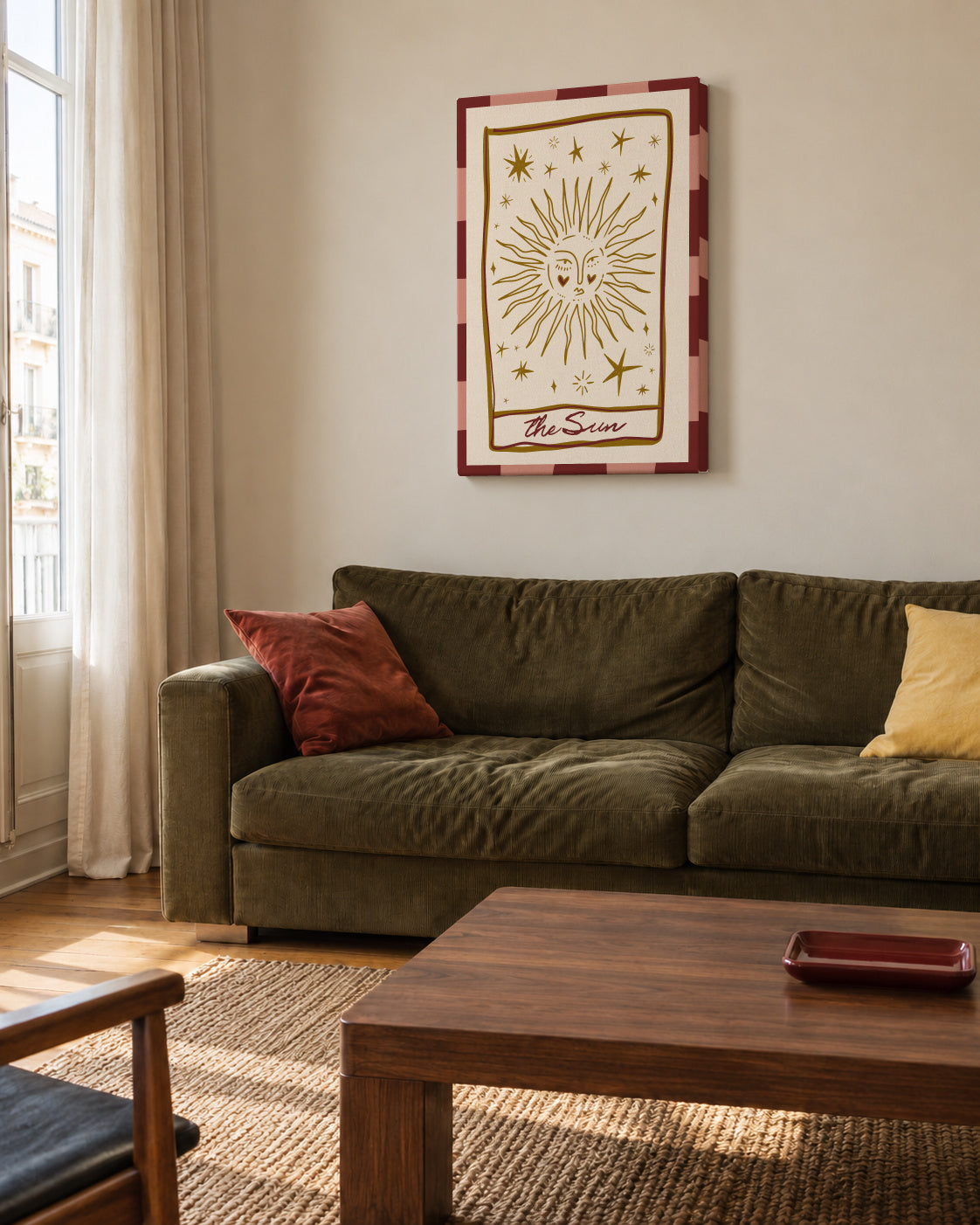 The Sun - Unframed canvas in an interior