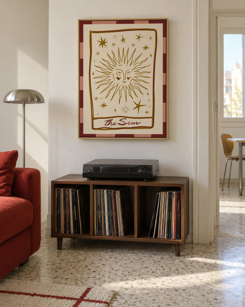 The Sun - Framed canvas in an interior