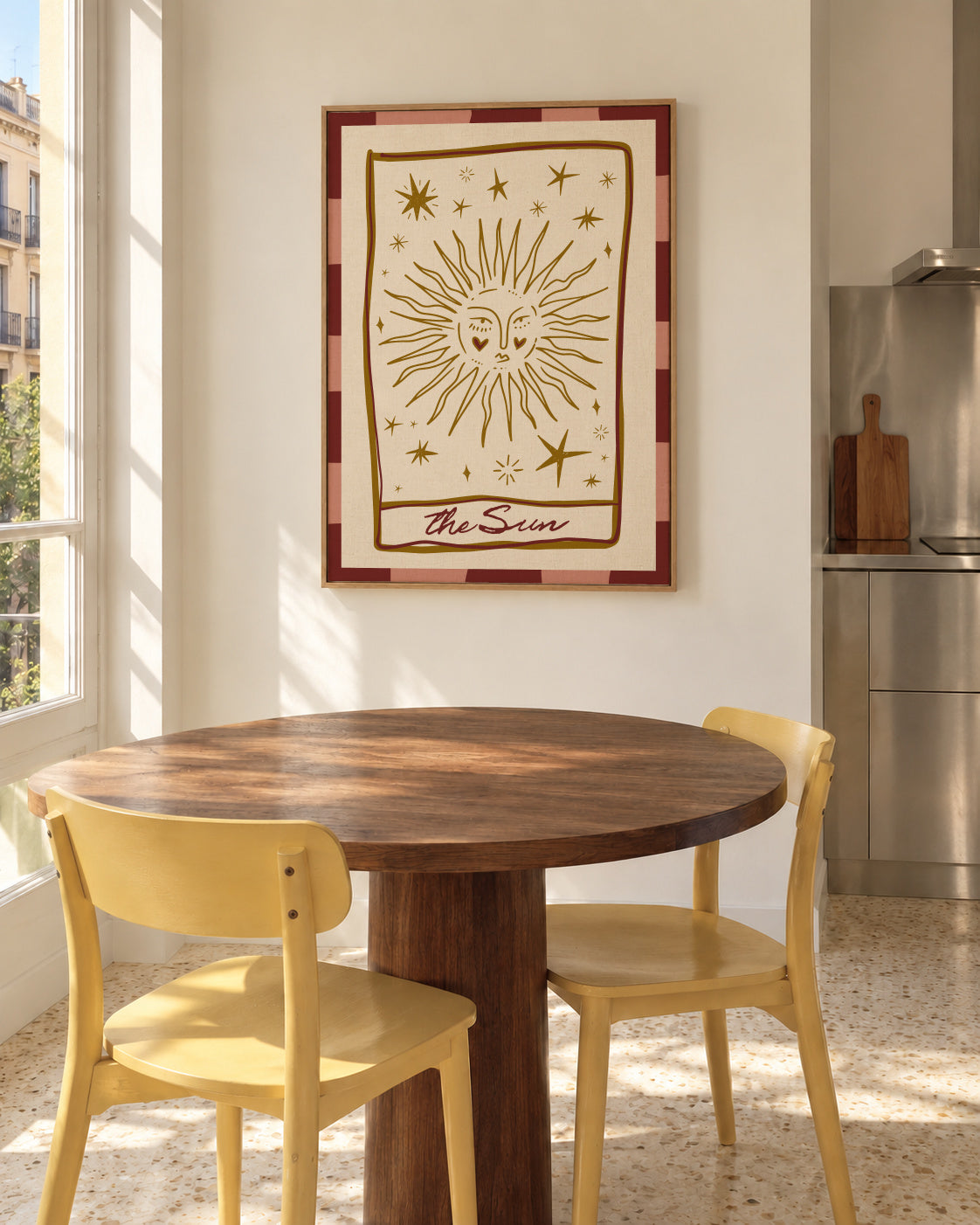 The Sun - Framed canvas in an interior