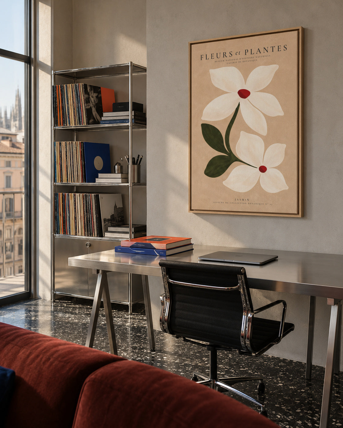 White Jasmine - Framed canvas in an interior