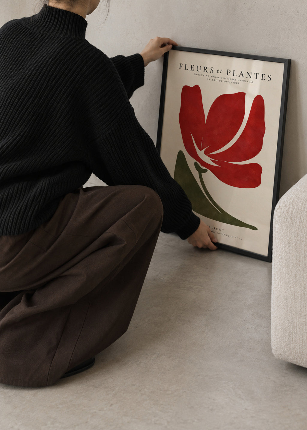 Red Poppy - Framed poster in an interior