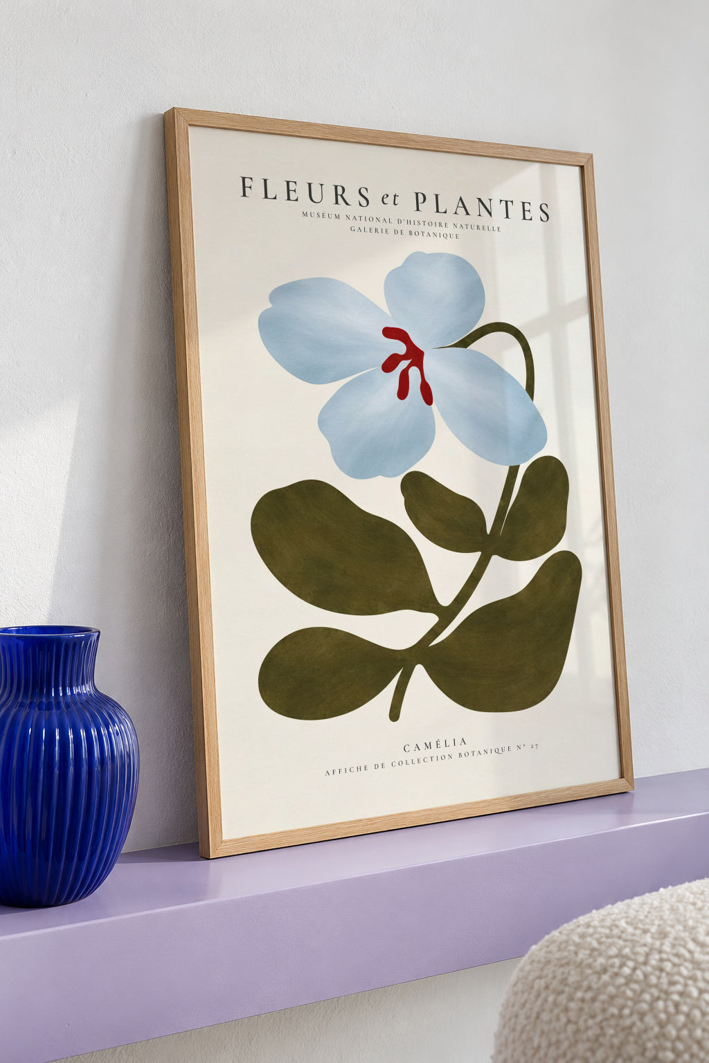 Blue Camellia - Framed poster detail
