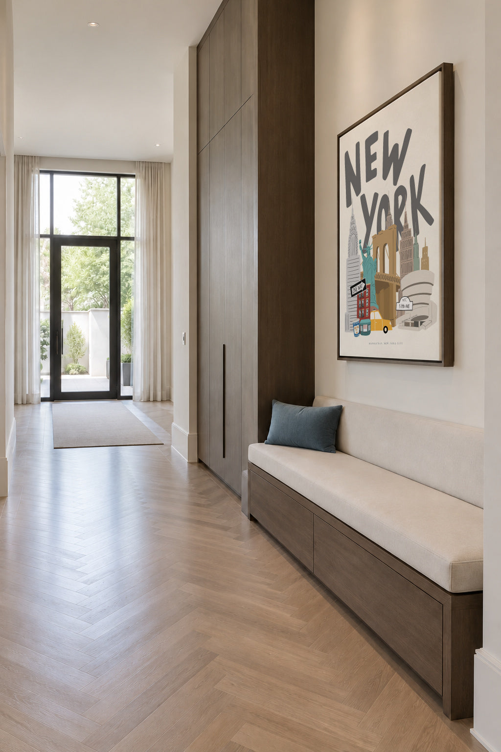 New York Icons - Framed canvas in an interior