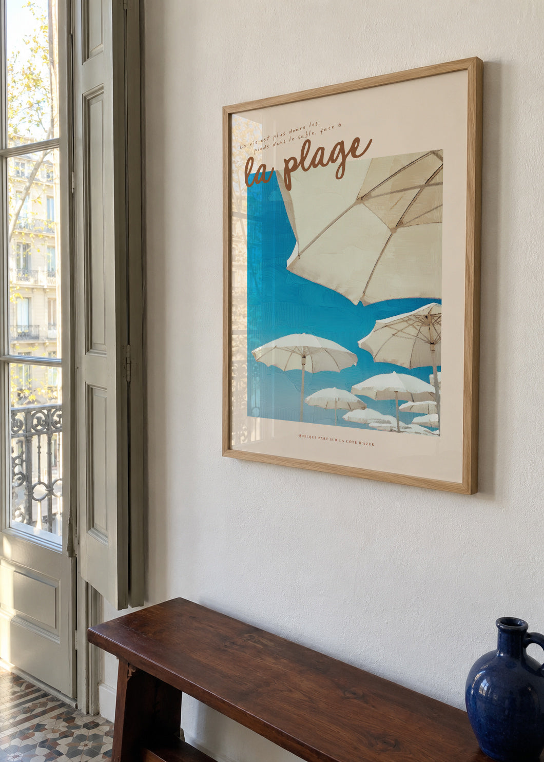 La Plage - Framed poster in an interior