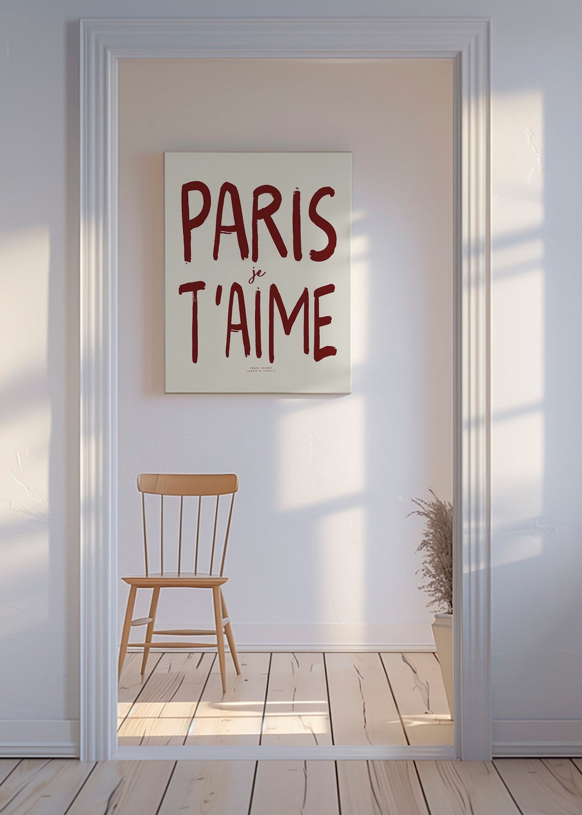 Cuadro de ciudades tipográfico Paris je t'aime – Canvas