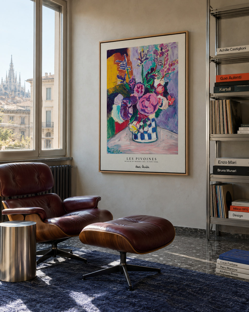 Henri Matisse Les Pivoines - Framed canvas in an interior