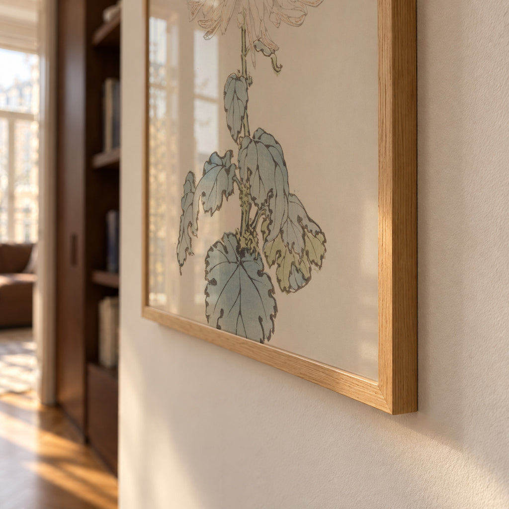 Japanese chrysanthemum flower by Keika Hasegawa - Framed poster detail