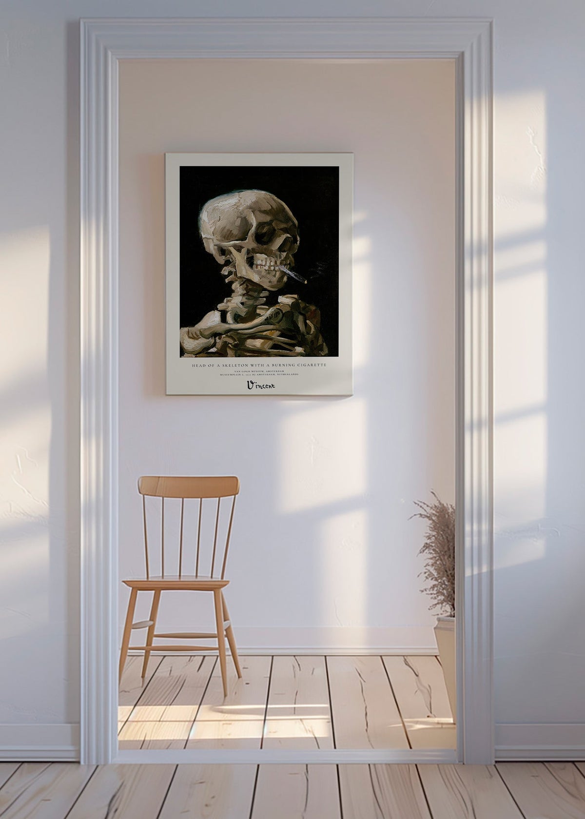 Cuadro vintage con calavera fumando – Canvas