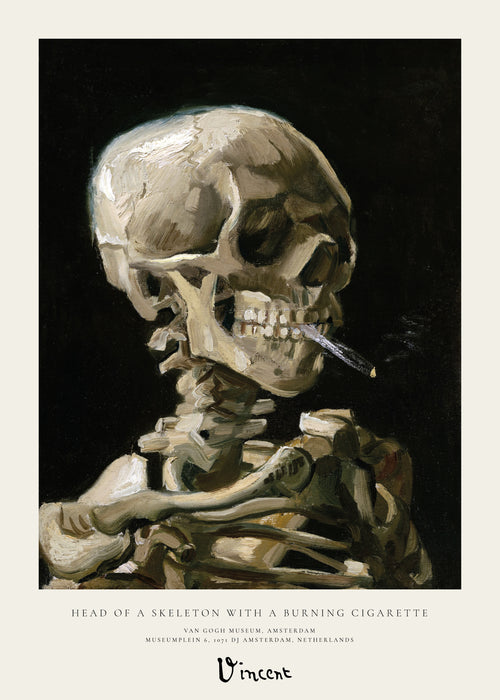 Vicent Van Gogh - Head of a skeleton with a burning cigarette - Unframed art print