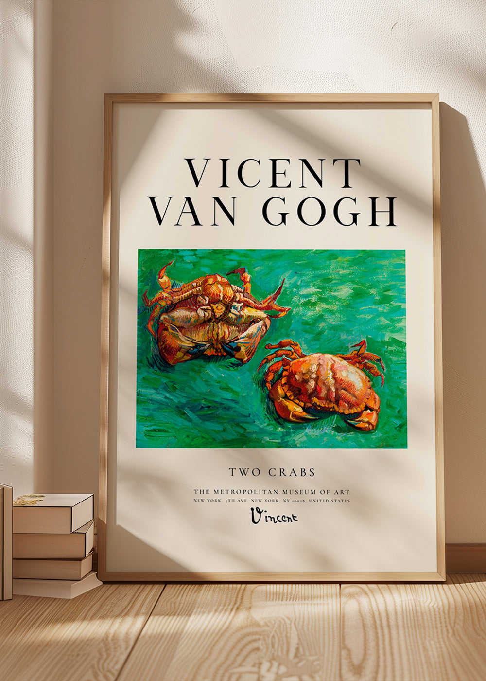 Cuadro Two Crabs de Van Gogh con cangrejos sobre fondo verde – Product1