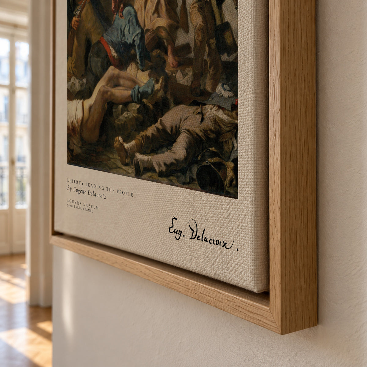 Liberty Leading the People By Eugène Delacroix - Framed canvas detail