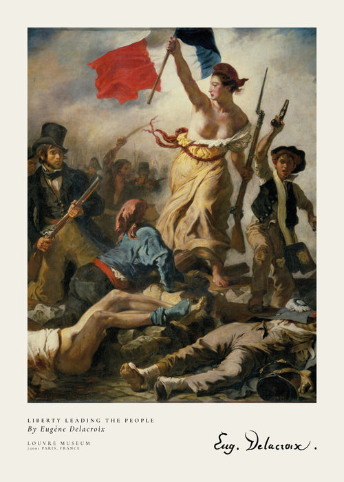 Liberty Leading the People By Eugène Delacroix - Unframed art print