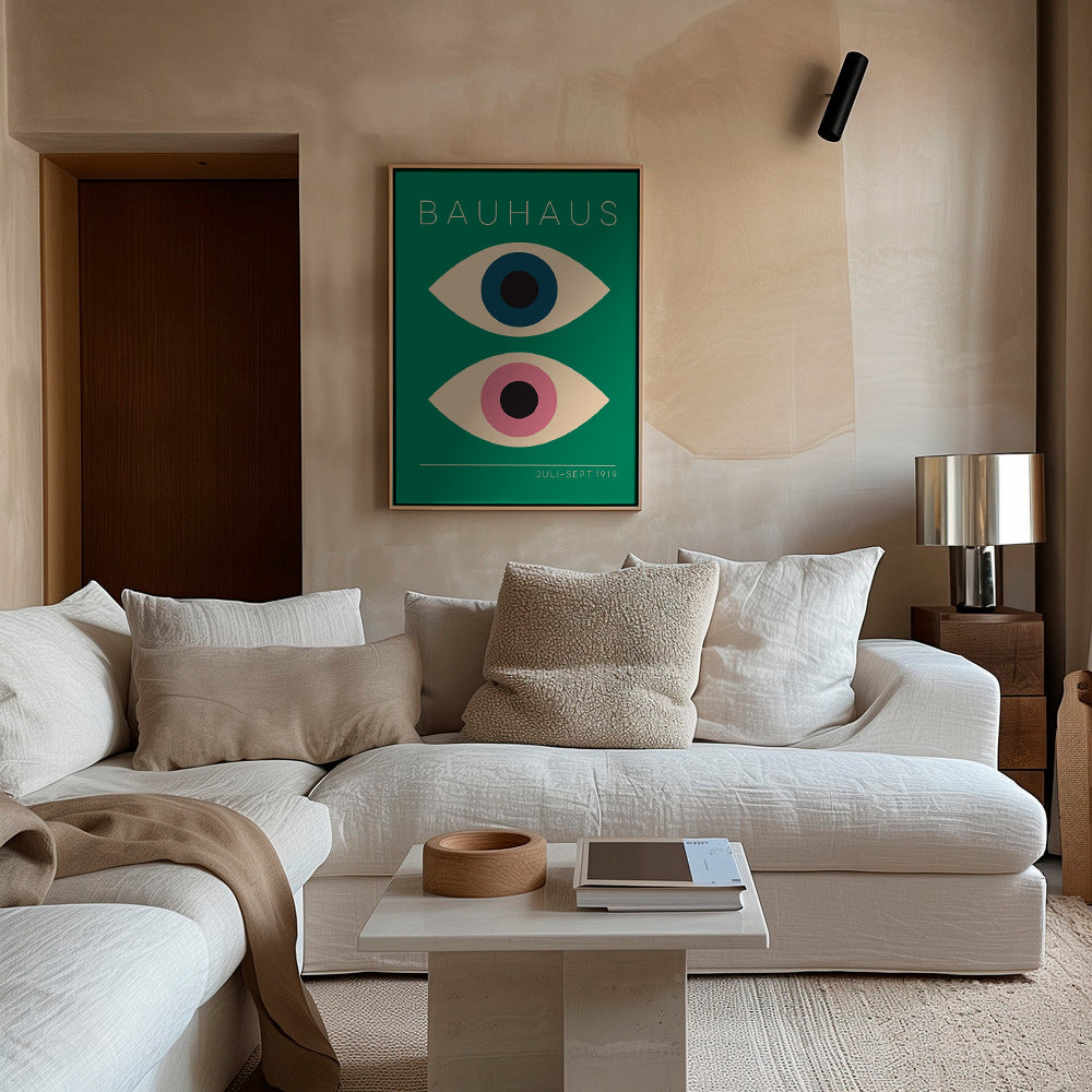 Cuadro geométrico Bauhaus con ojos dobles – Canvas1