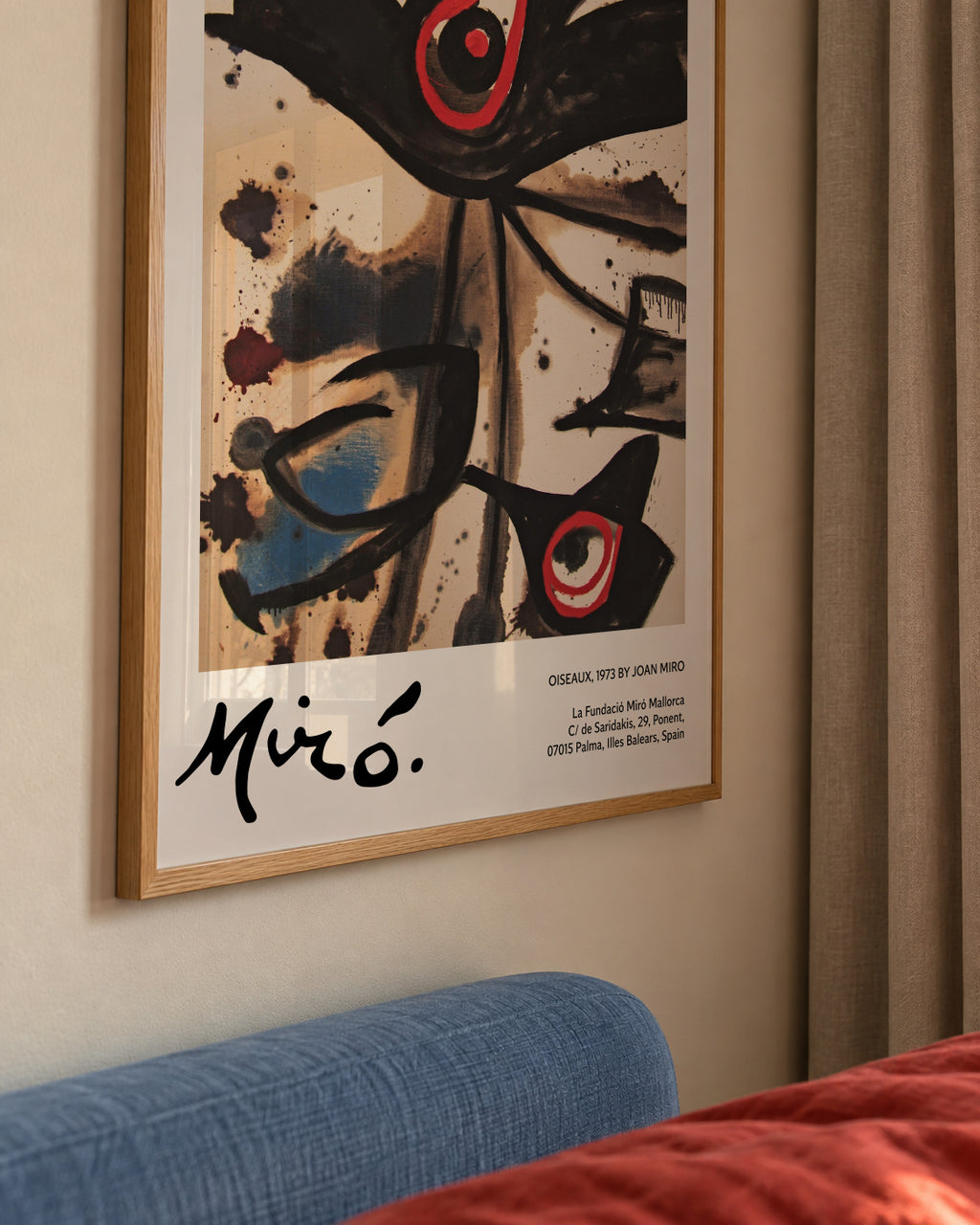 Oiseaux by Joan Miro - Framed poster detail