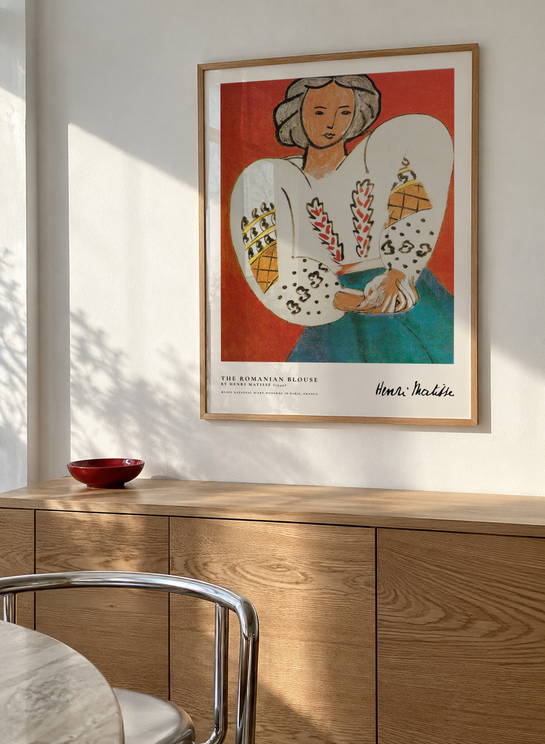 The Romanian Blouse by Henri Matisse - Framed poster in an interior
