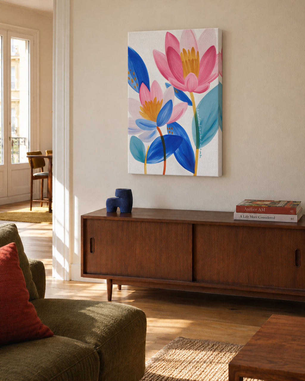 There are always flowers for those who want to see them - Unframed canvas in an interior