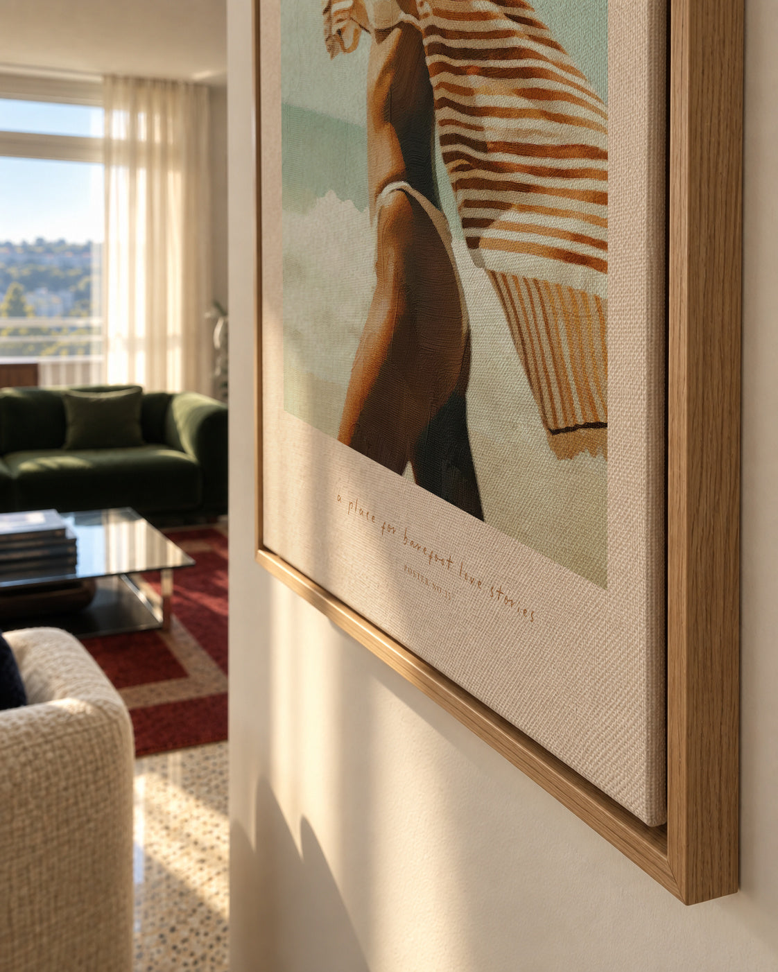 The Beach - Framed canvas detail