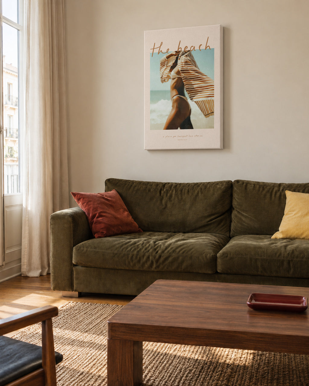 The Beach - Unframed canvas in an interior