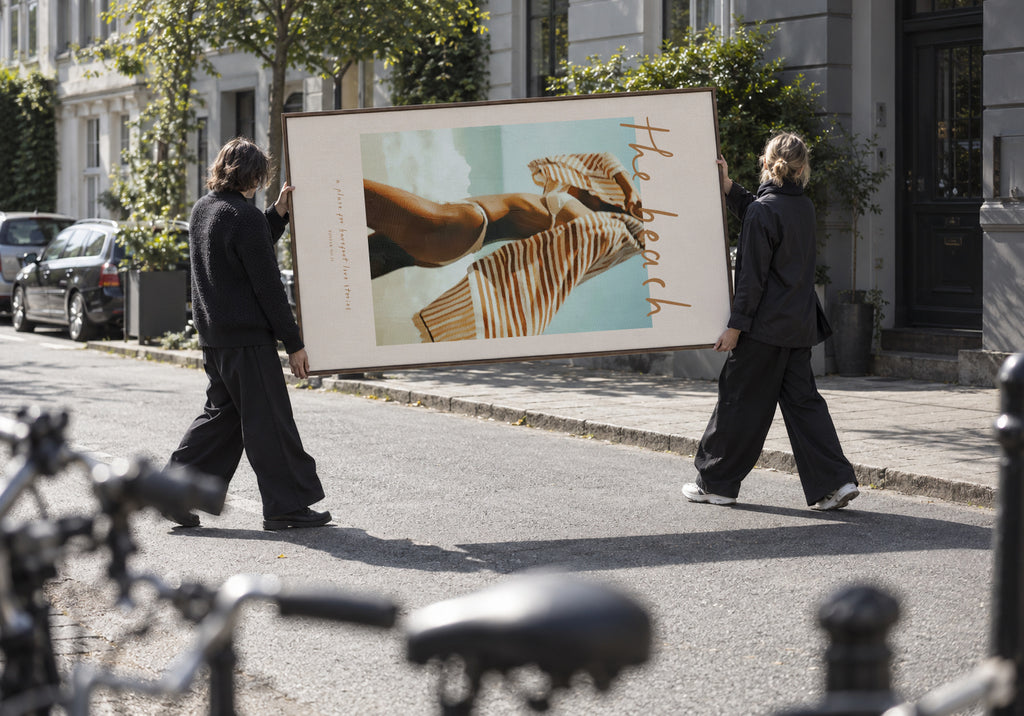 The Beach - Framed canvas in an interior