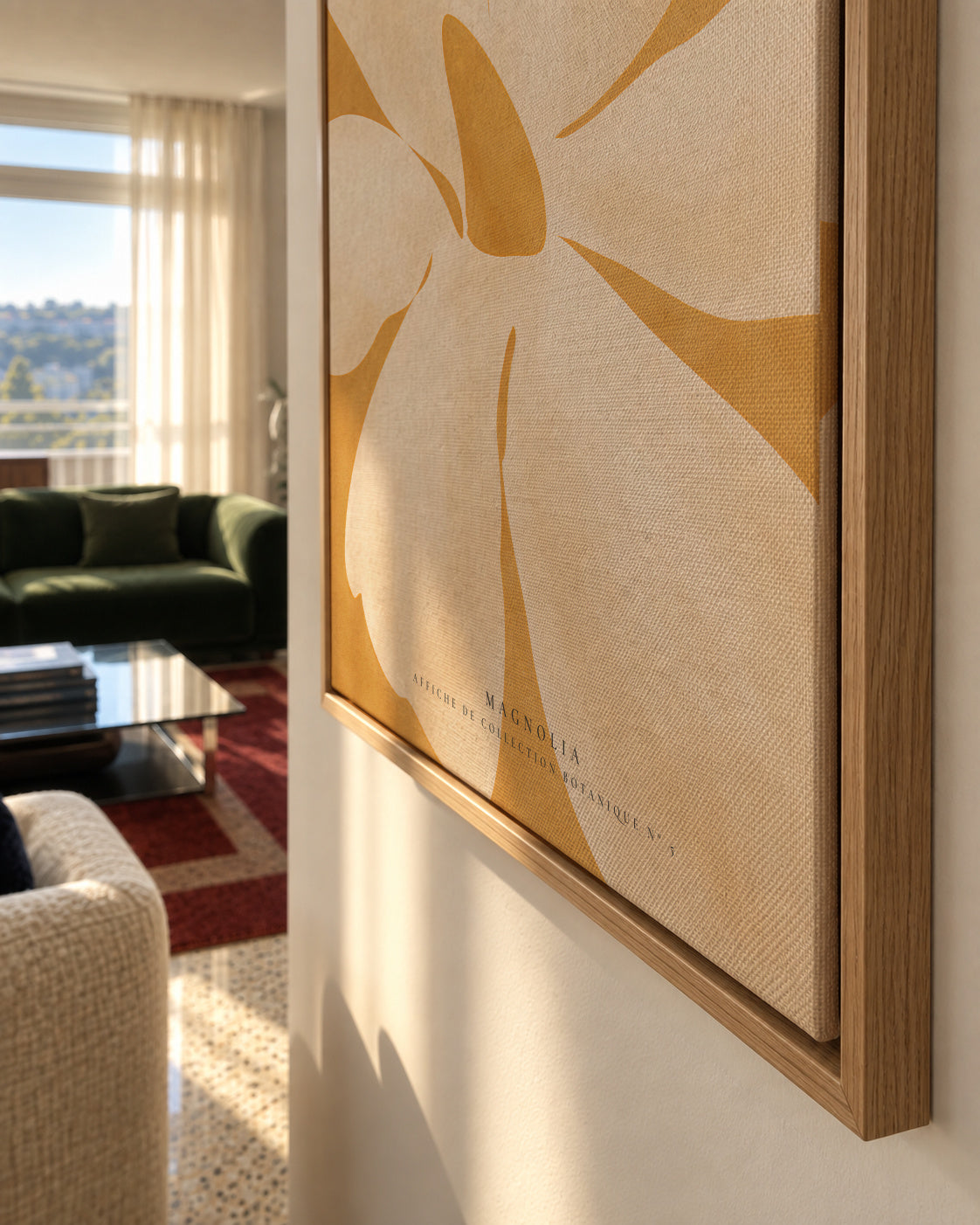 Magnolia - Framed canvas detail