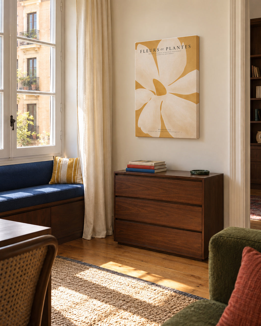 Magnolia - Unframed canvas in an interior
