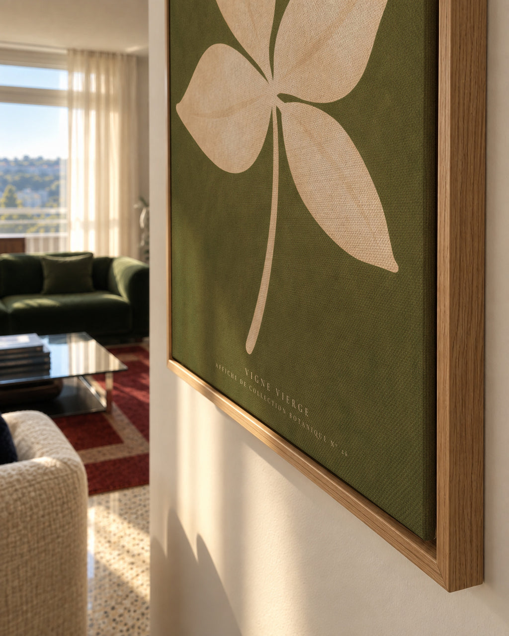 Minimal Leaf - Framed canvas detail