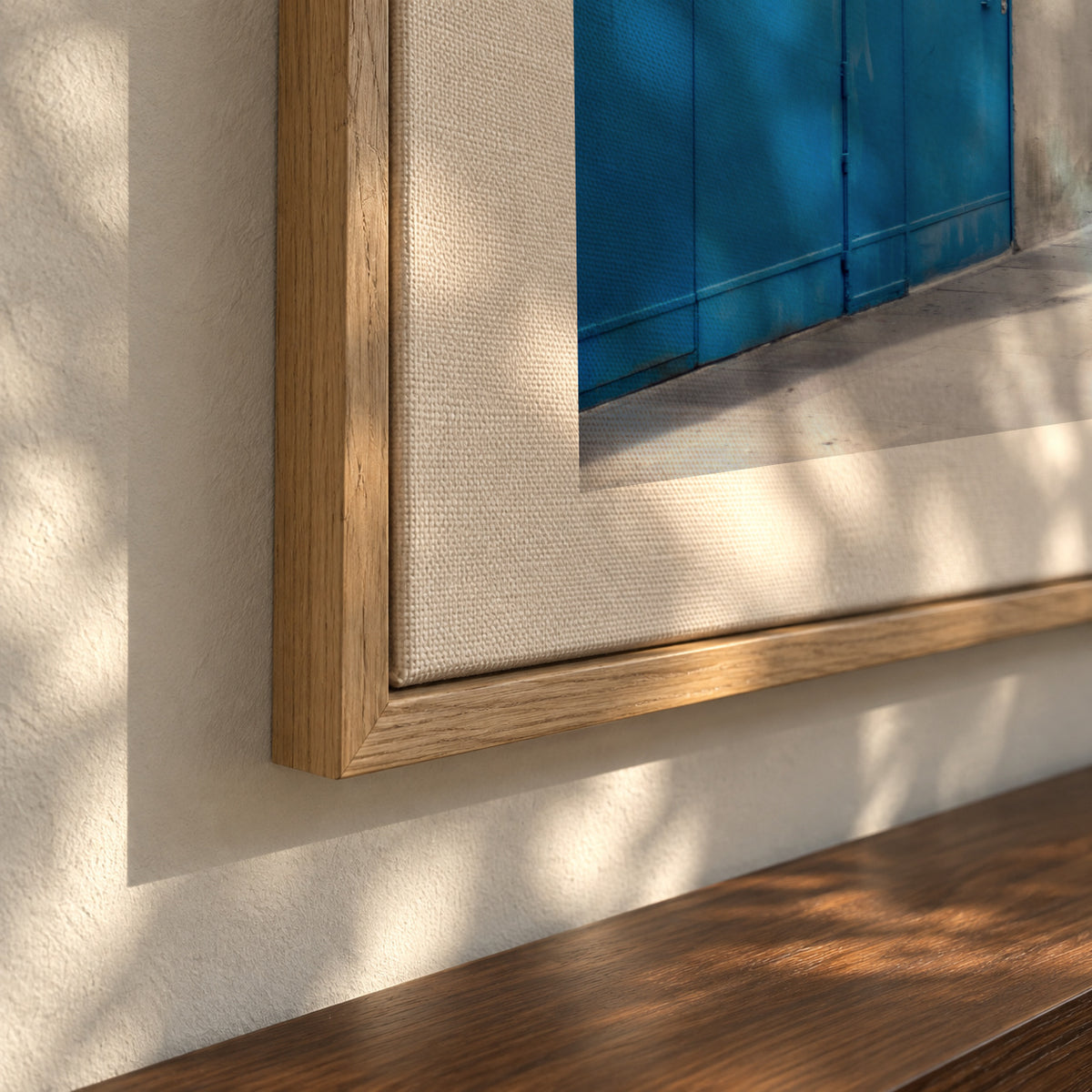 Blue Doorway - Framed canvas detail